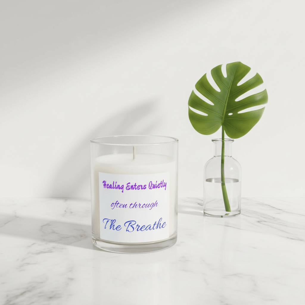 Healing Enters Quietly 11oz Glass Candle — Calming Aromatherapy Gift - Quotes To Heal By