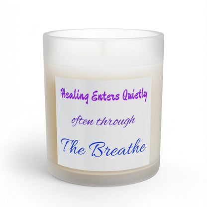 Healing Enters Quietly 11oz Glass Candle — Calming Aromatherapy Gift - Quotes To Heal By