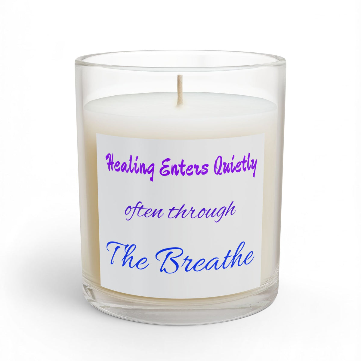 Healing Enters Quietly 11oz Glass Candle — Calming Aromatherapy Gift - Quotes To Heal By
