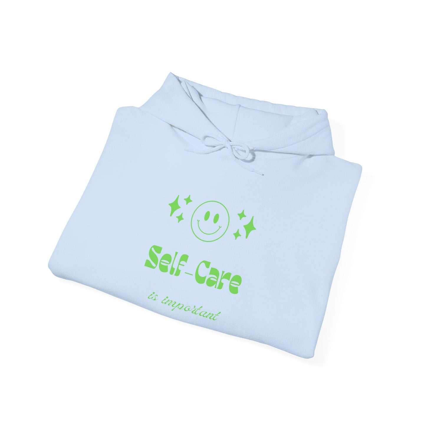 Hoodie - "Self - Care" Neon Green Graphic Hoodie - Quotes To Heal By