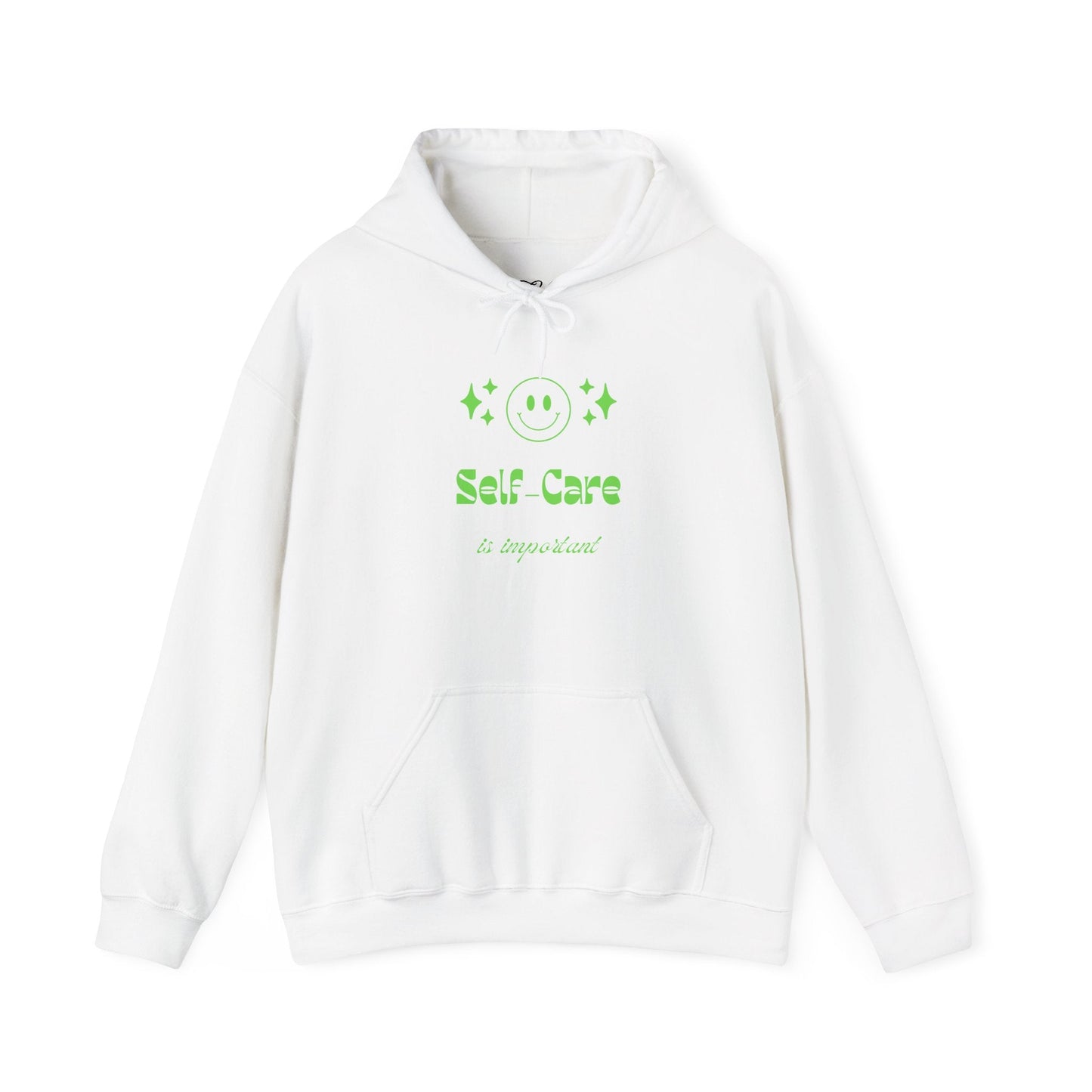 Hoodie - "Self - Care" Neon Green Graphic Hoodie - Quotes To Heal By