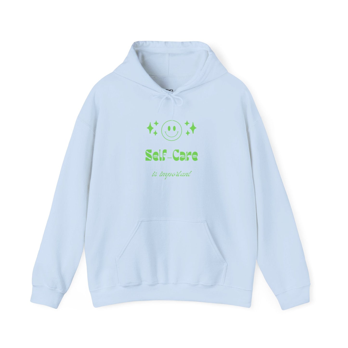 Hoodie - "Self - Care" Neon Green Graphic Hoodie - Quotes To Heal By
