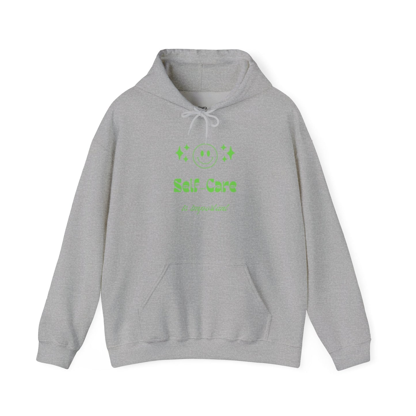 Hoodie - "Self - Care" Neon Green Graphic Hoodie - Quotes To Heal By