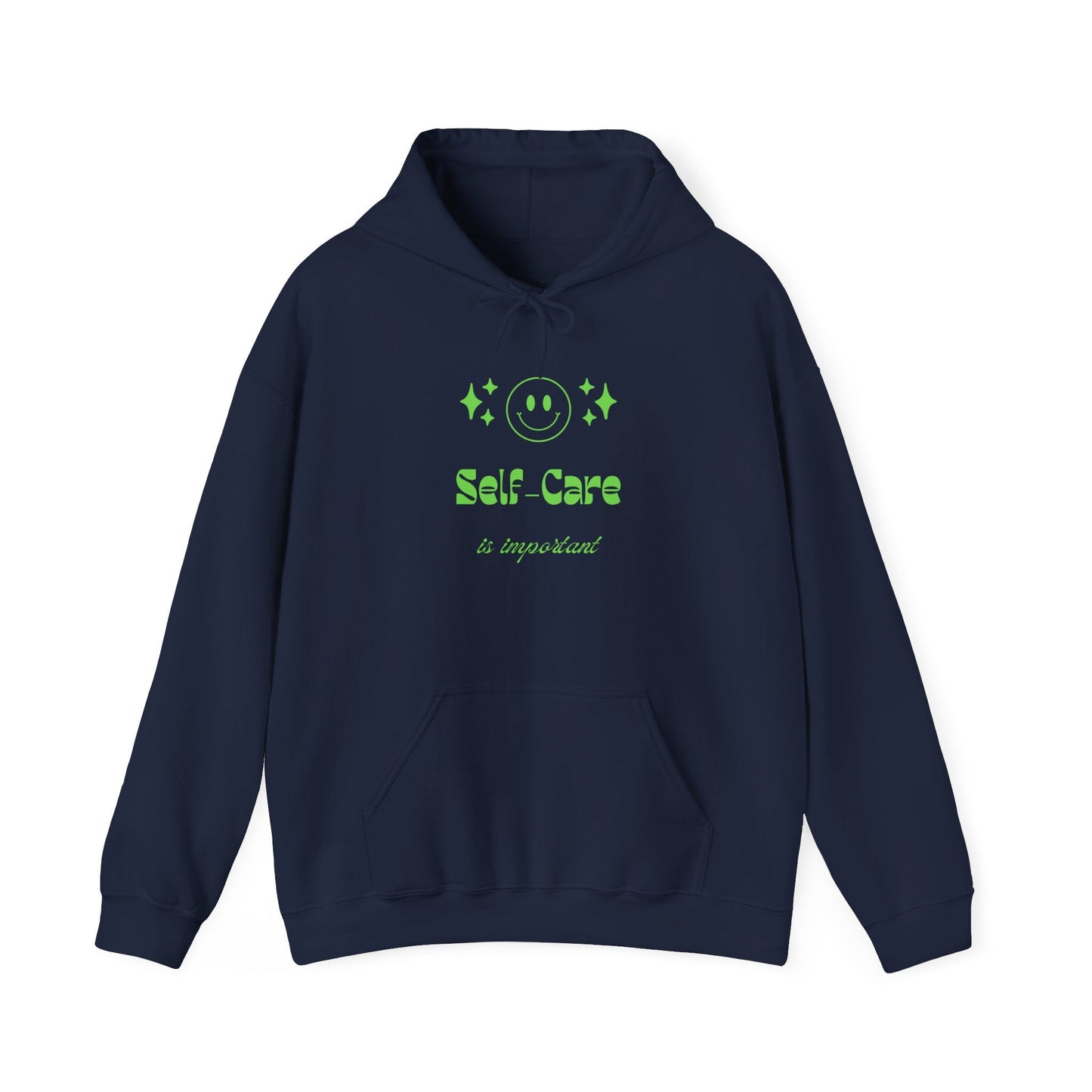 Hoodie - "Self - Care" Neon Green Graphic Hoodie - Quotes To Heal By