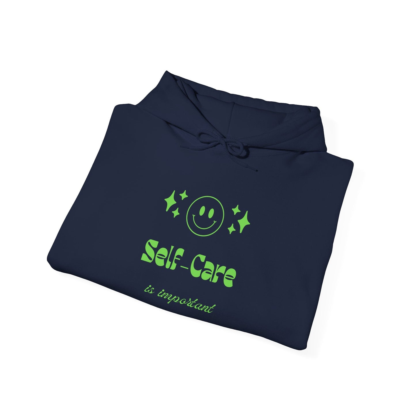 Hoodie - "Self - Care" Neon Green Graphic Hoodie - Quotes To Heal By