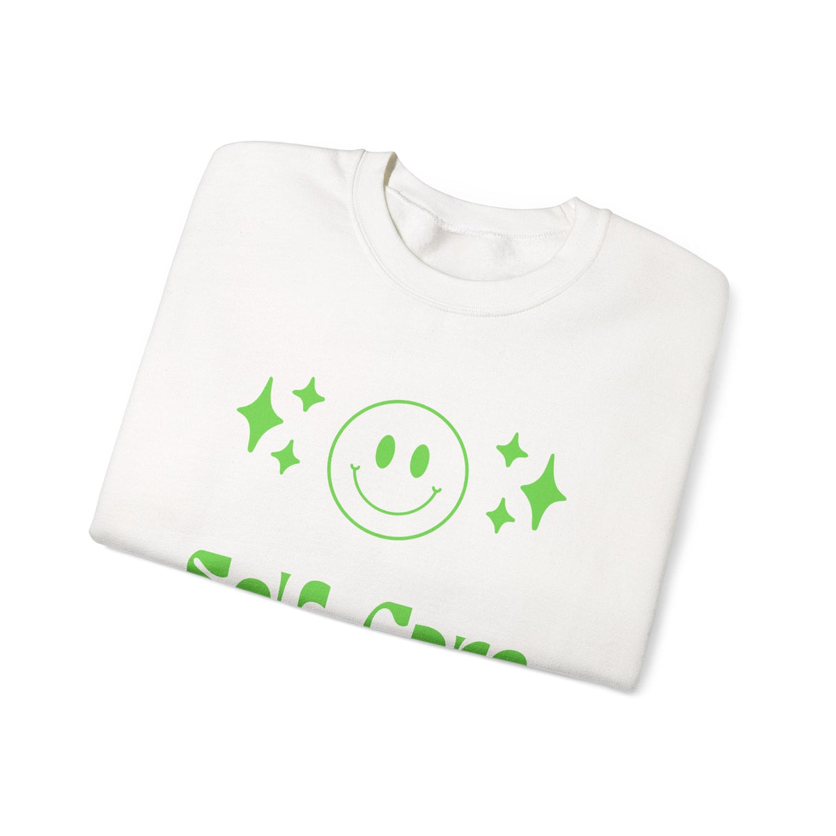 Self Care Ghost Sweatshirt | Cute Green Ghost Self - Care Crewneck - Quotes To Heal By