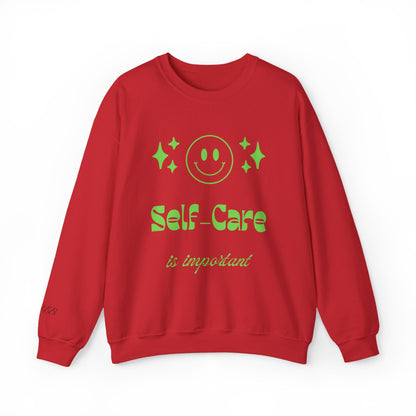 Self Care Ghost Sweatshirt | Cute Green Ghost Self - Care Crewneck - Quotes To Heal By