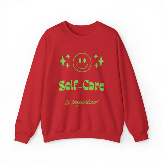 Self Care Ghost Sweatshirt | Cute Green Ghost Self - Care Crewneck - Quotes To Heal By