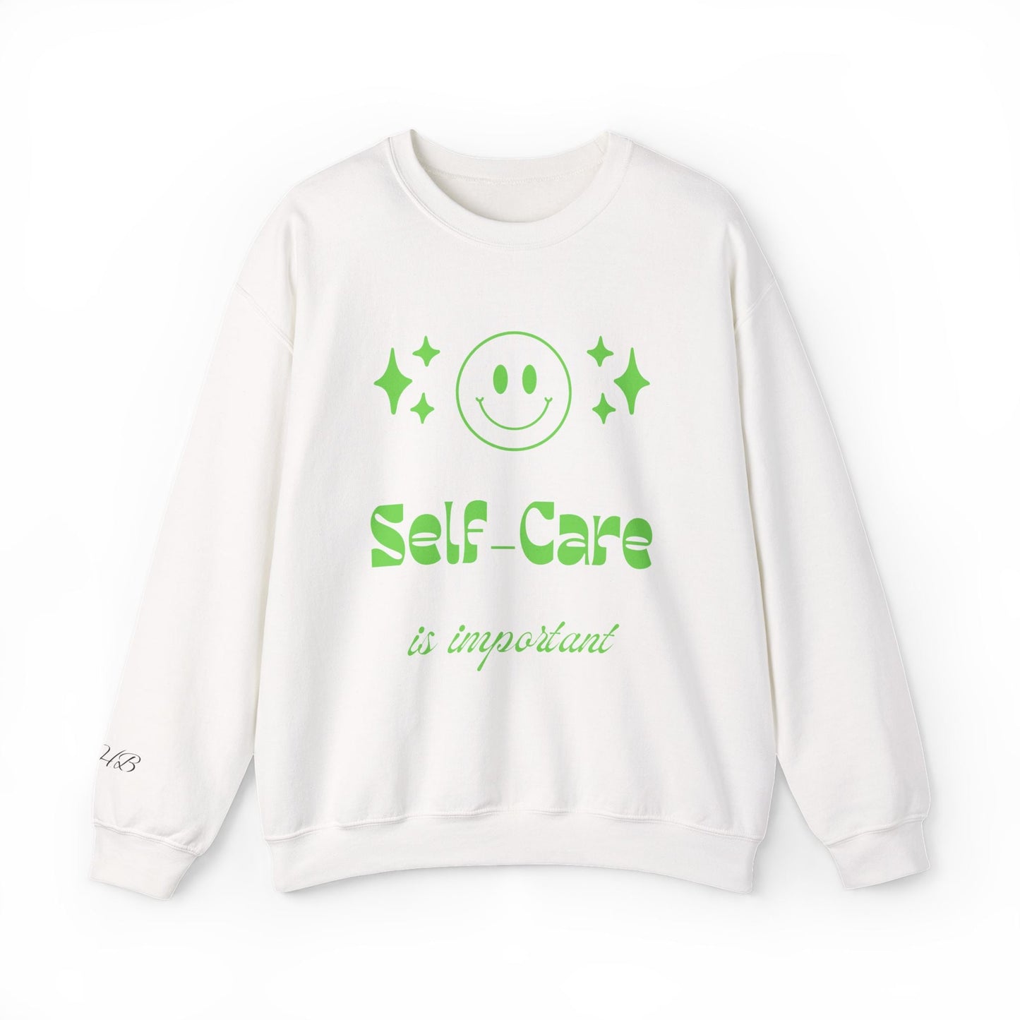 Self Care Ghost Sweatshirt | Cute Green Ghost Self - Care Crewneck - Quotes To Heal By