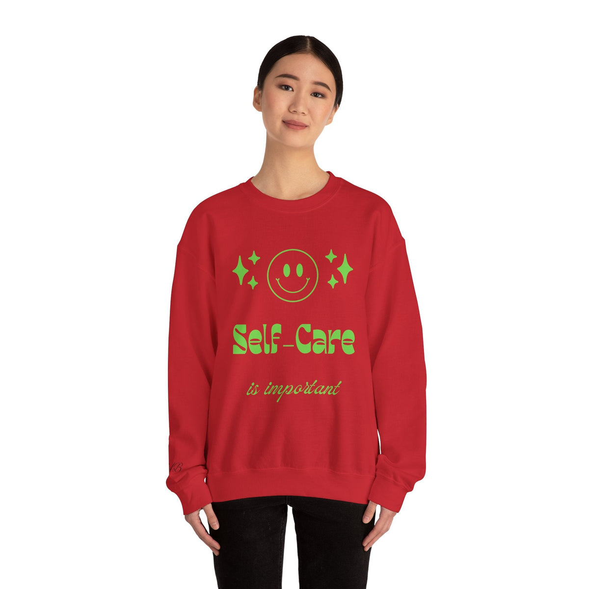 Self Care Ghost Sweatshirt | Cute Green Ghost Self - Care Crewneck - Quotes To Heal By